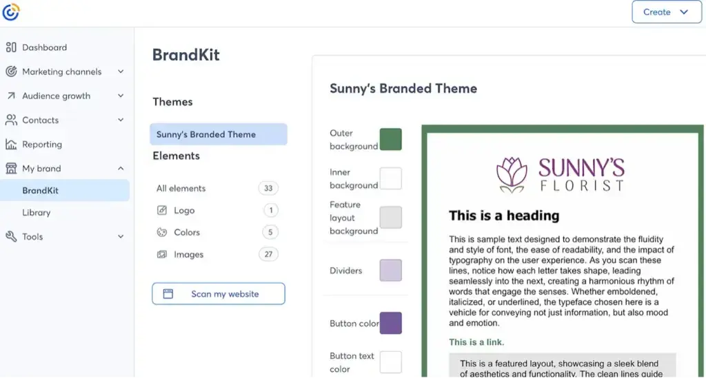 Ein Screenshot der Constant Contact E-Mail-Marketing-Benutzeroberfläche für die Event-Planung