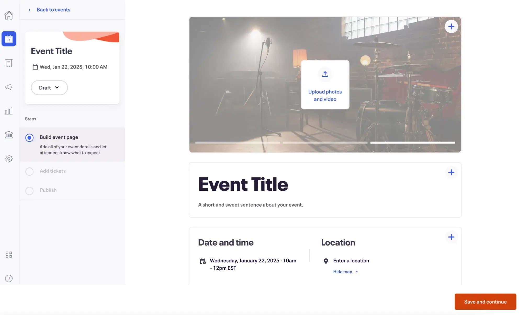 Ein Screenshot der Eventbrite E-Mail-Marketing-Benutzeroberfläche für die Event-Planung