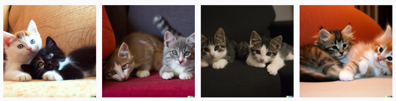 KI-Bilder: Ein von Dall-E generiertes Bild von Katzenbabys.