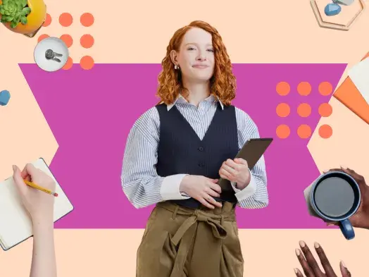 woman uses sales hub