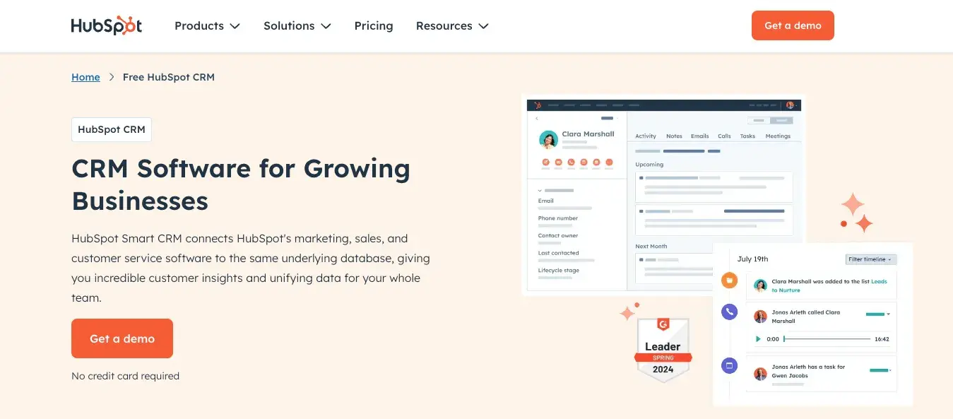 HubSpot ist die ideale Salesforce-Alternative für wachsende Unternehmen, die auf der Suche nach einer All-in-One-Lösung sind.