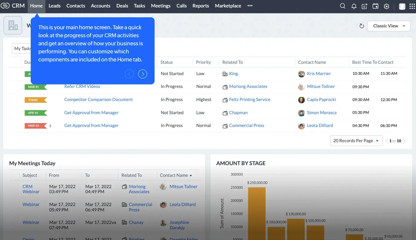 Zoho CRM ist eine beliebte Salesforce-Alternative.